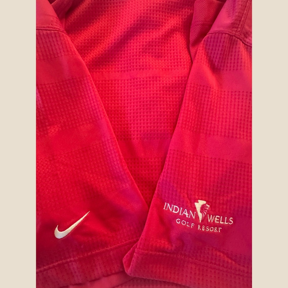 Nike Golf Polo Mens XL Red Indian Wells Golf Resort Dri-FIT Tour Performance